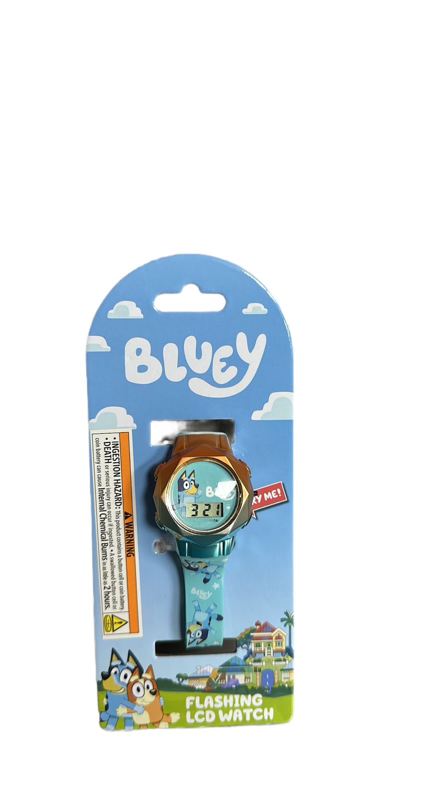 Reloj Bluey azul con naranja
