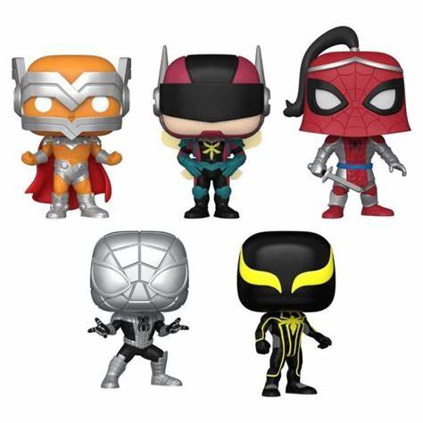FUNKO POP PRODIGY / THE HORNEY / PRINCE OF ARACHNE / SPIDER - ARMOR MK l / SPIDER- ARMOR MK ll (PACK 5) ( AMAZON EXCLUSIVE )