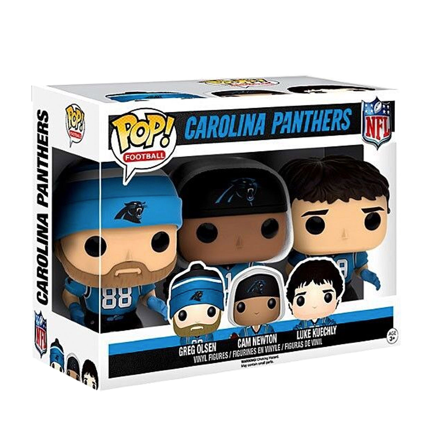 Funko Pop Football: Carolina Panthera (3 pack) Greg Olsen, Cam Newton y Luke Kuechly